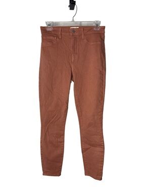 L'AGENCE Margot Skinny High-Rise Coated Jeans Women’s Sz 28 Mocha Brown Cotton